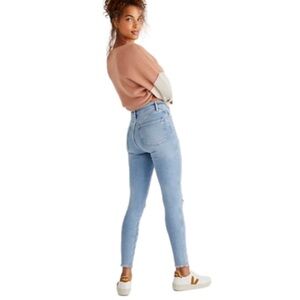 Free People Denim Light Wash Straight Leg high waisted Jeans size 30